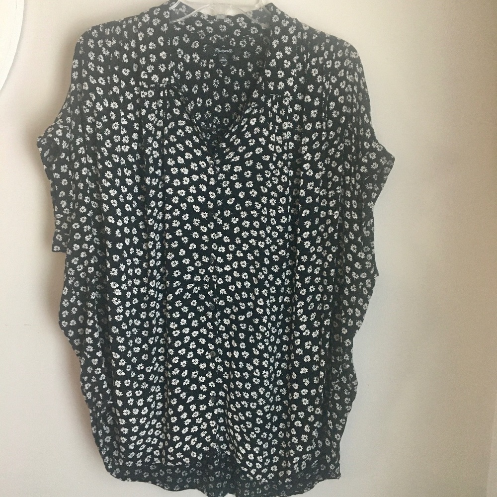 Madewell floral central drapey shirt
